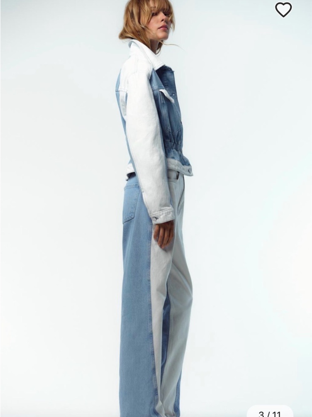 Zara Two-Tone Light Blue Denim Jeans